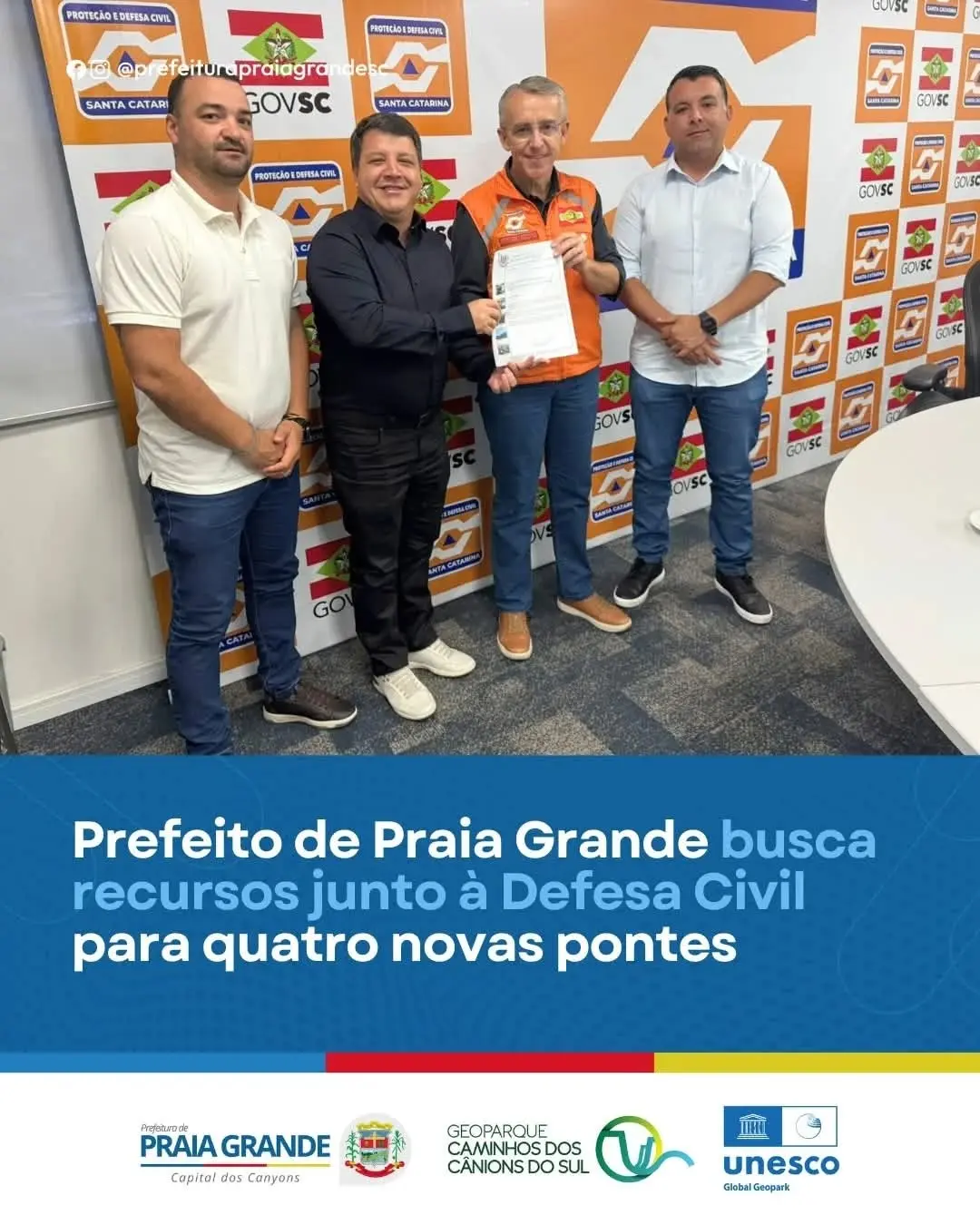 Prefeitura de Praia Grande busca recursos para novas pontes junto à Defesa Civil