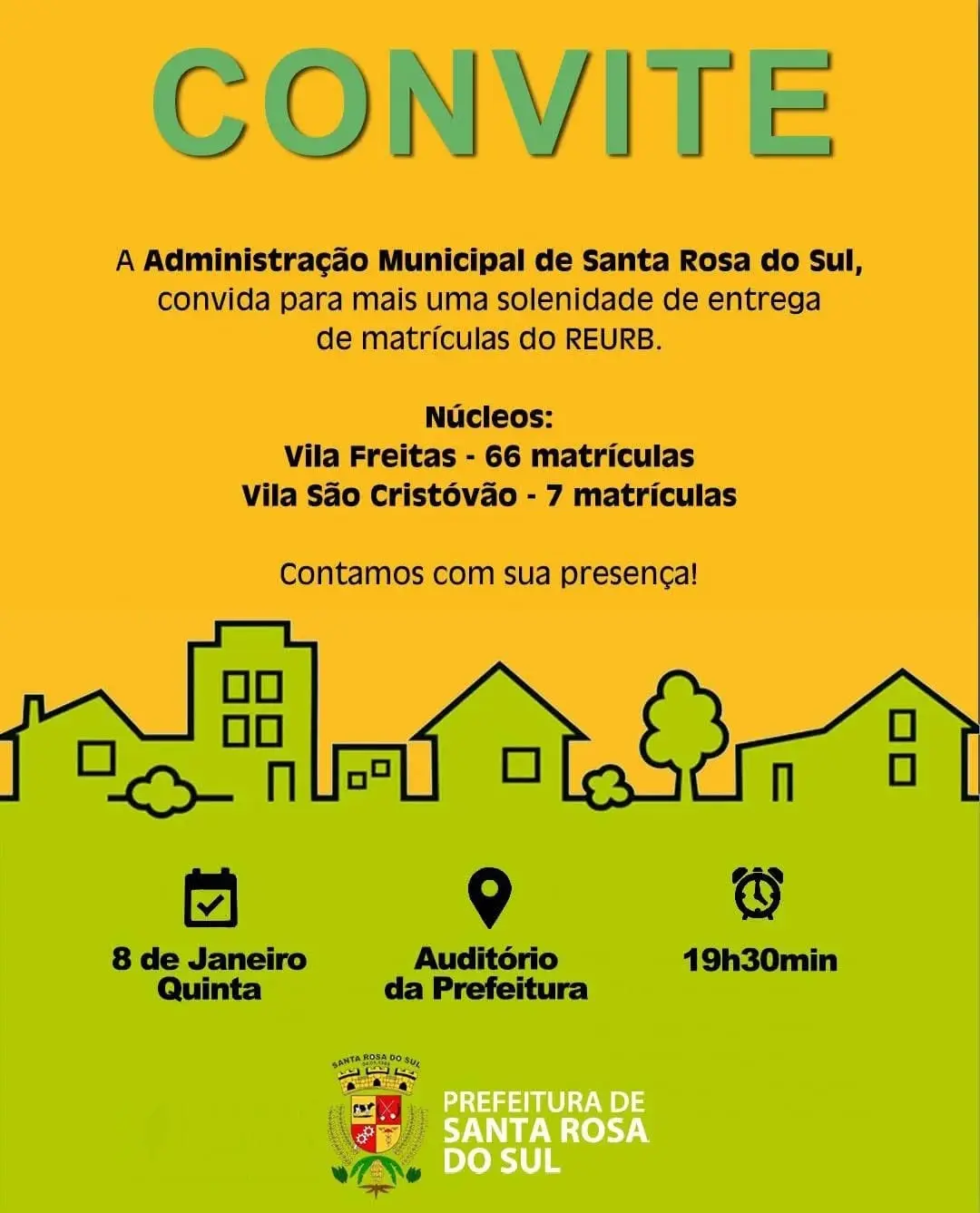 Santa Rosa do Sul: Programa Regularização Fundiária Urbana entrega 73 matrículas de imóveis