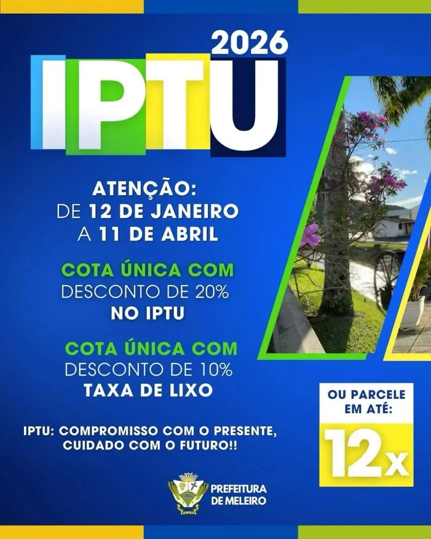 IPTU 2026 em Meleiro: Invista no Futuro da Sua Cidade com Descontos Especiais