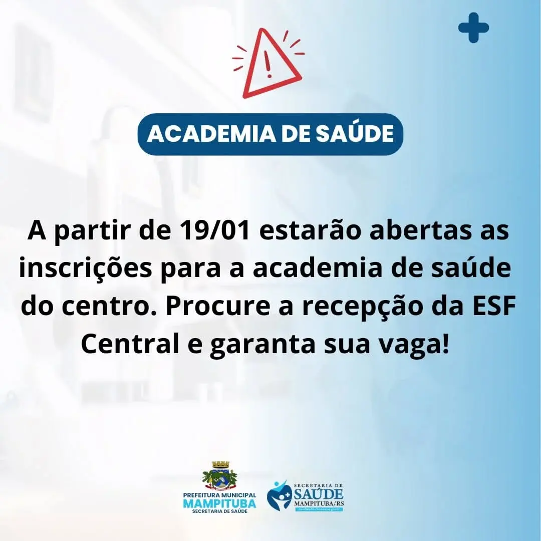 Mampituba Abre Inscrições para a Academia de Saúde do Centro com 280 Vagas