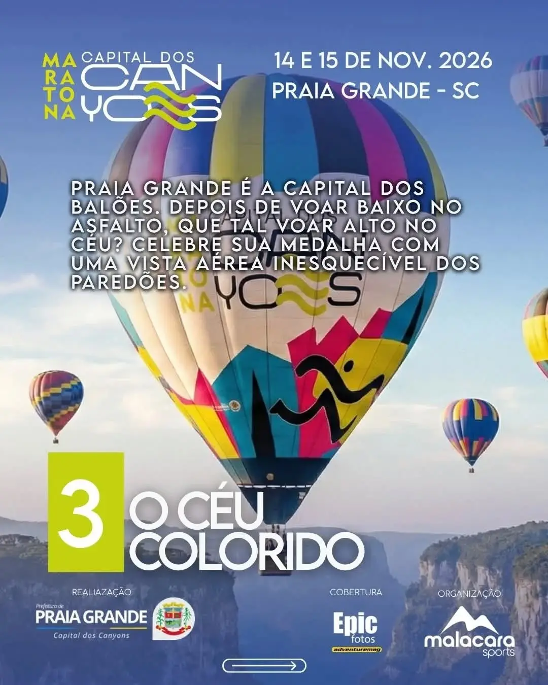 Maratona Capital dos Canyons: Corra em Praia Grande em 2026!