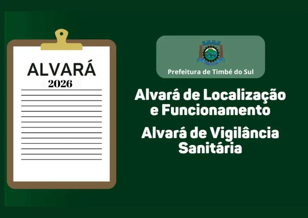 Timbé do Sul: Taxas de Alvará 2026 já estão disponíveis para consulta