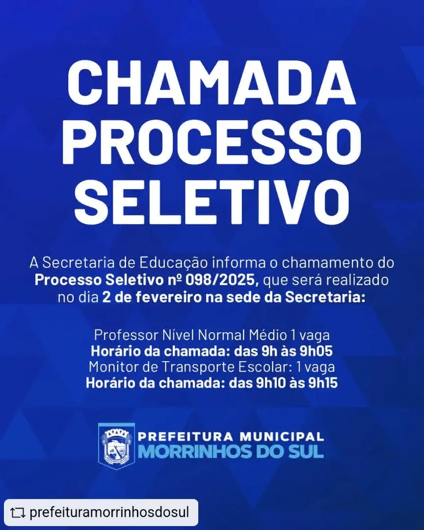Morrinhos do Sul Convoca Professores e Monitores de Transporte Escolar em Processo Seletivo