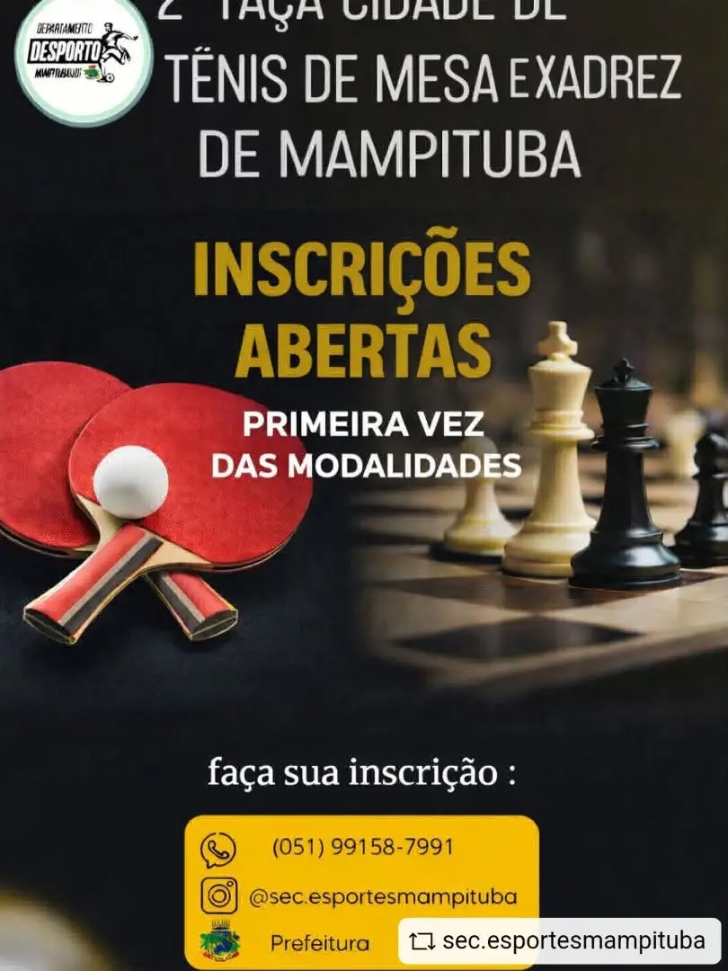 Mampituba Inova na Taça Cidade com Pingue-Pongue e Xadrez