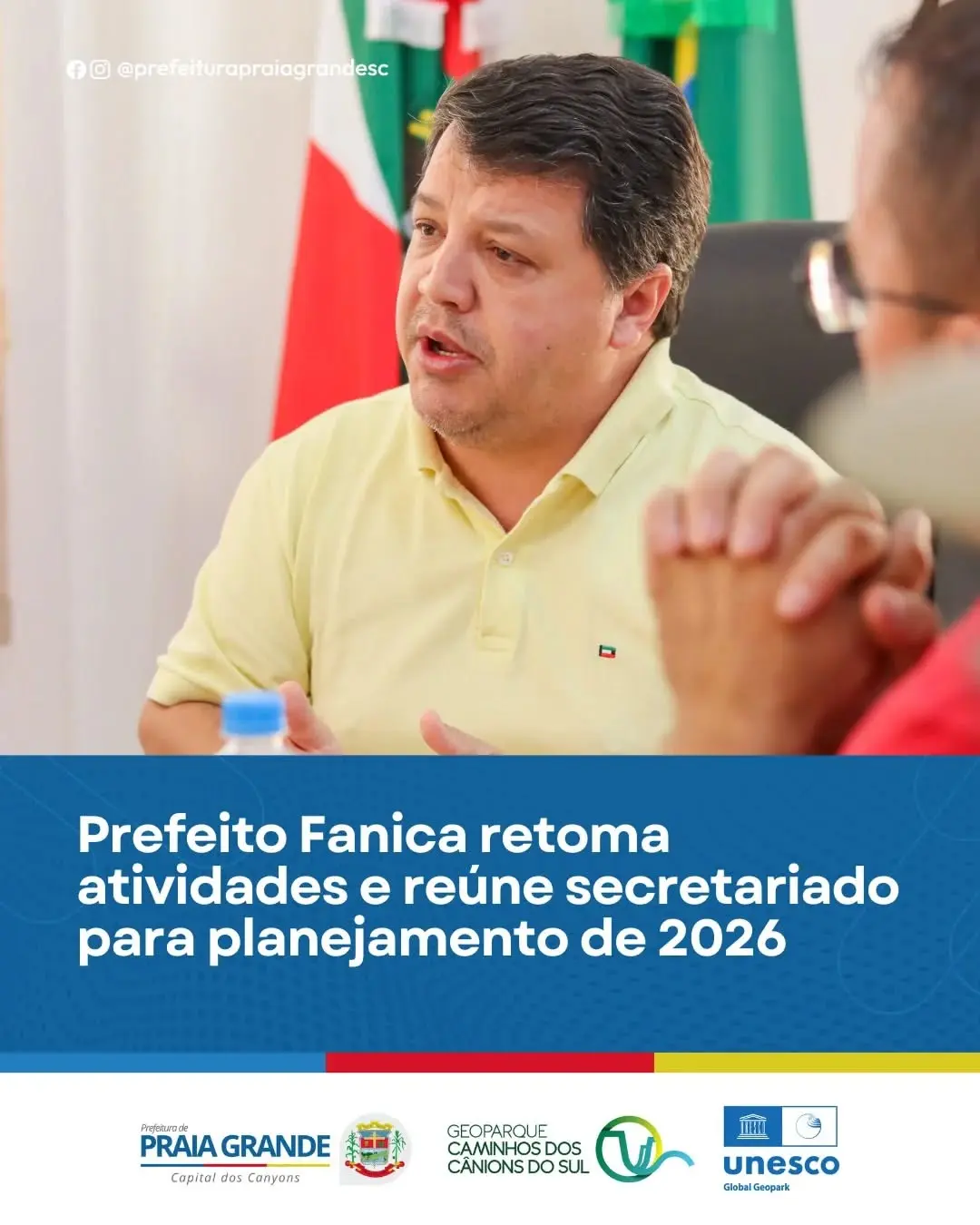 Prefeito Fanica Retoma Atividades em Praia Grande e Planeja Ações para 2026