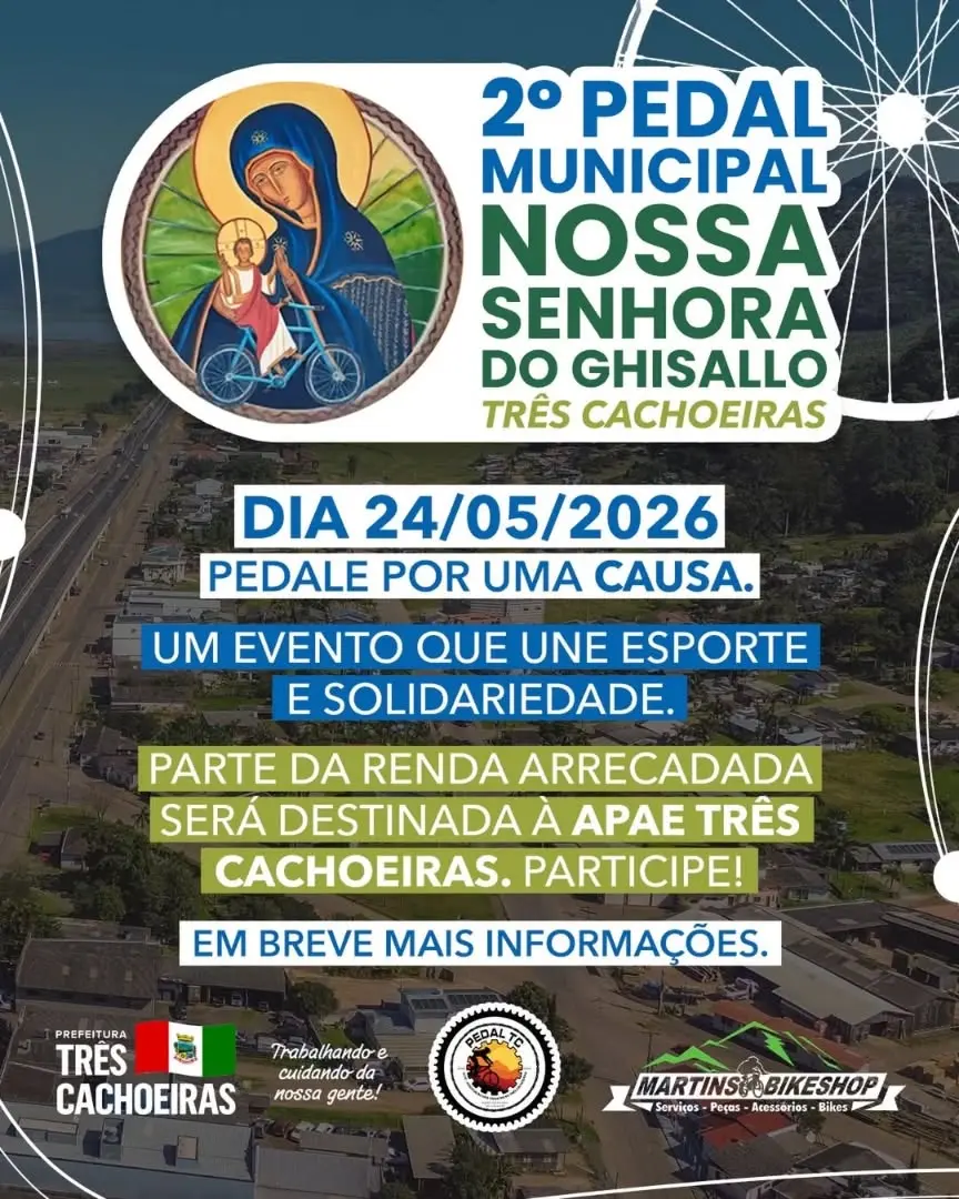 Três Cachoeiras Convida para o 2º Pedal Municipal Nossa Senhora do Ghisallo