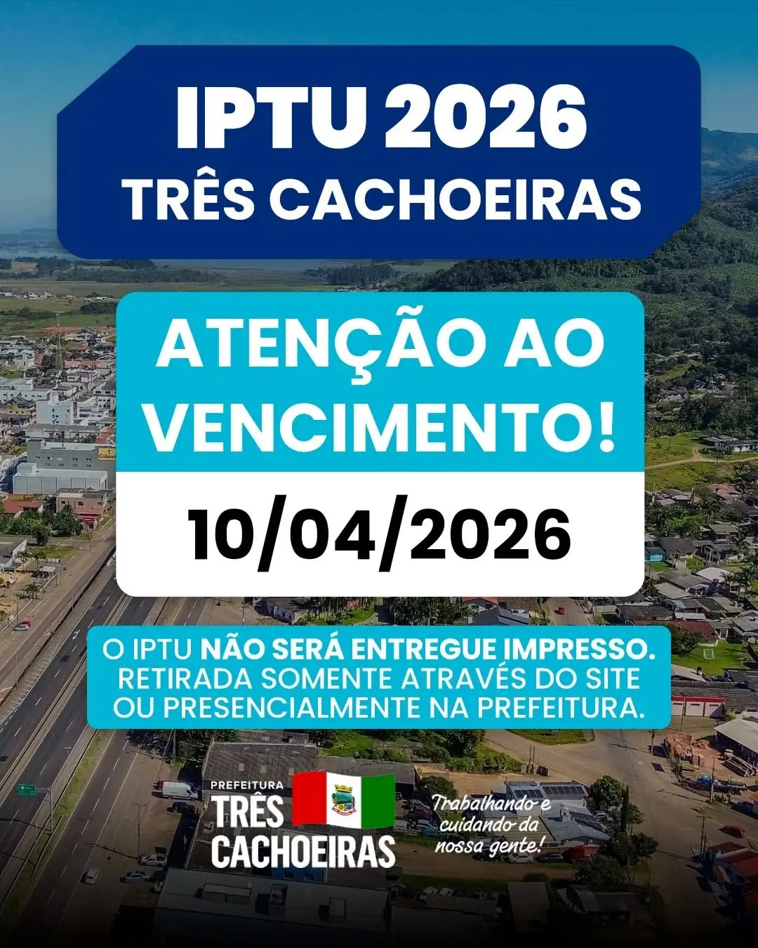 IPTU 2026 em Três Cachoeiras: Fique Atento ao Vencimento e Garanta Descontos!