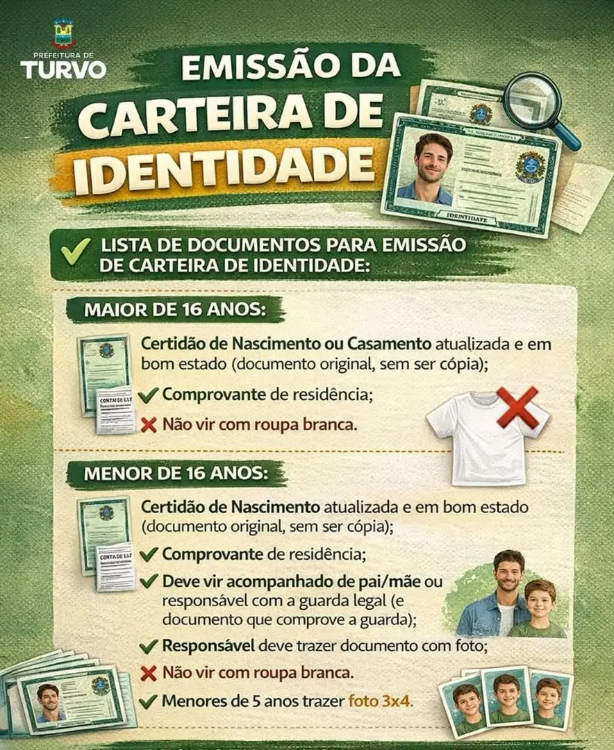 Turvo: Saiba como emitir sua Carteira de Identidade e quais documentos são necessários