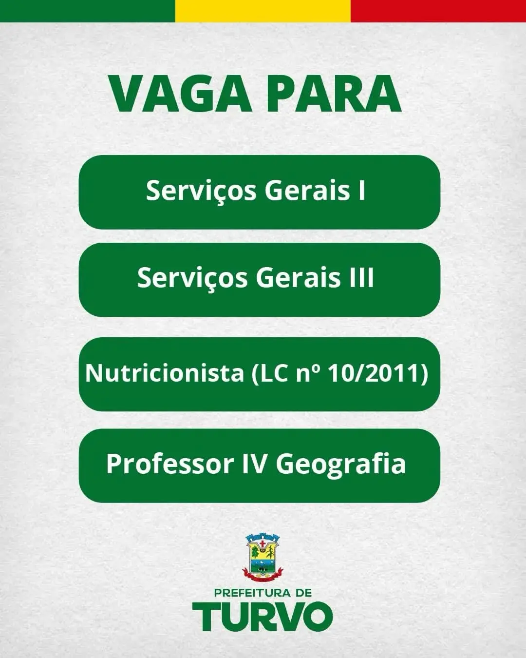 Prefeitura de Turvo Abre Processo Seletivo para Educação e Serviços Gerais em 2026