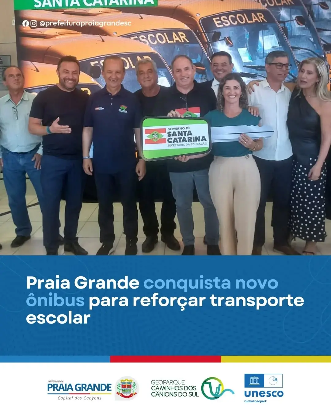 Praia Grande (SC) Recebe Novo Ônibus para Reforçar o Transporte Escolar