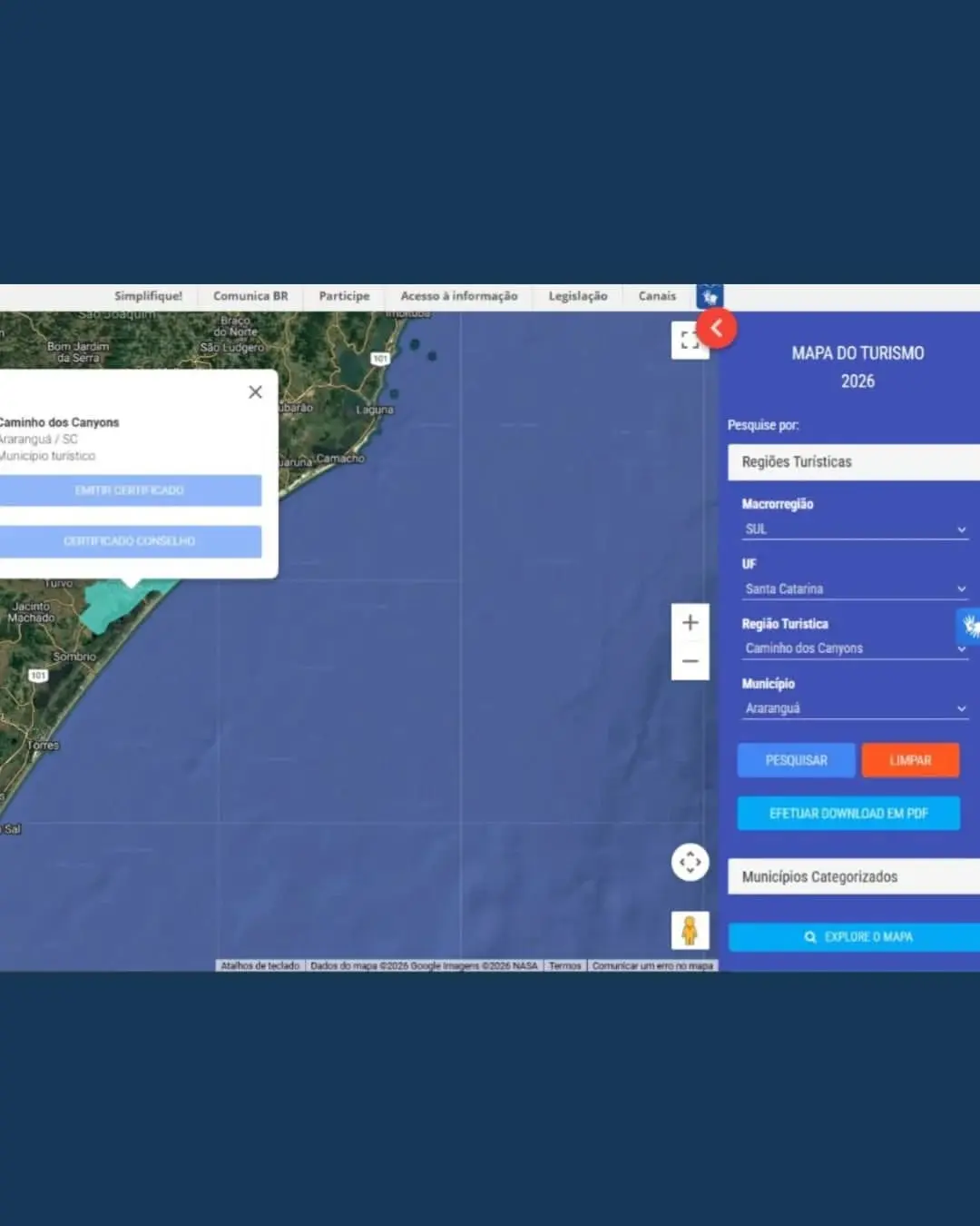 Araranguá é Reconhecida Novamente como Município Turístico pelo Ministério do Turismo