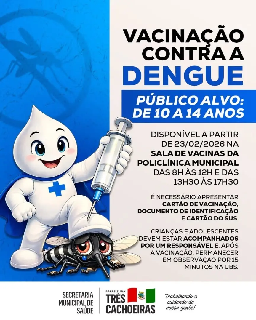 Três Cachoeiras: Vacinação contra a Dengue Começa em Fevereiro de 2026