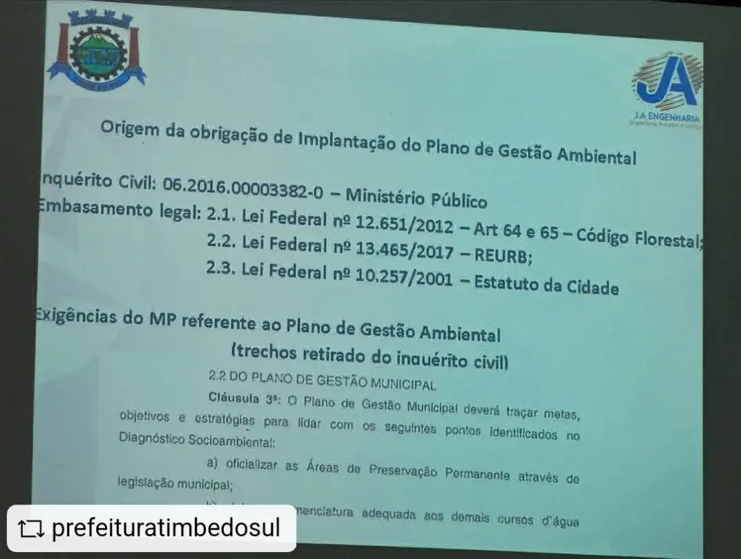 Timbé do Sul Atualiza Plano de Gestão Ambiental em Reunião com a Comunidade