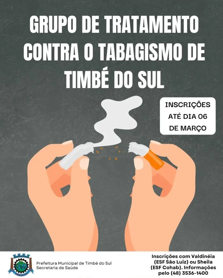 Timbé do Sul Oferece Tratamento Gratuito para Ajudar Fumantes a Parar de Fumar