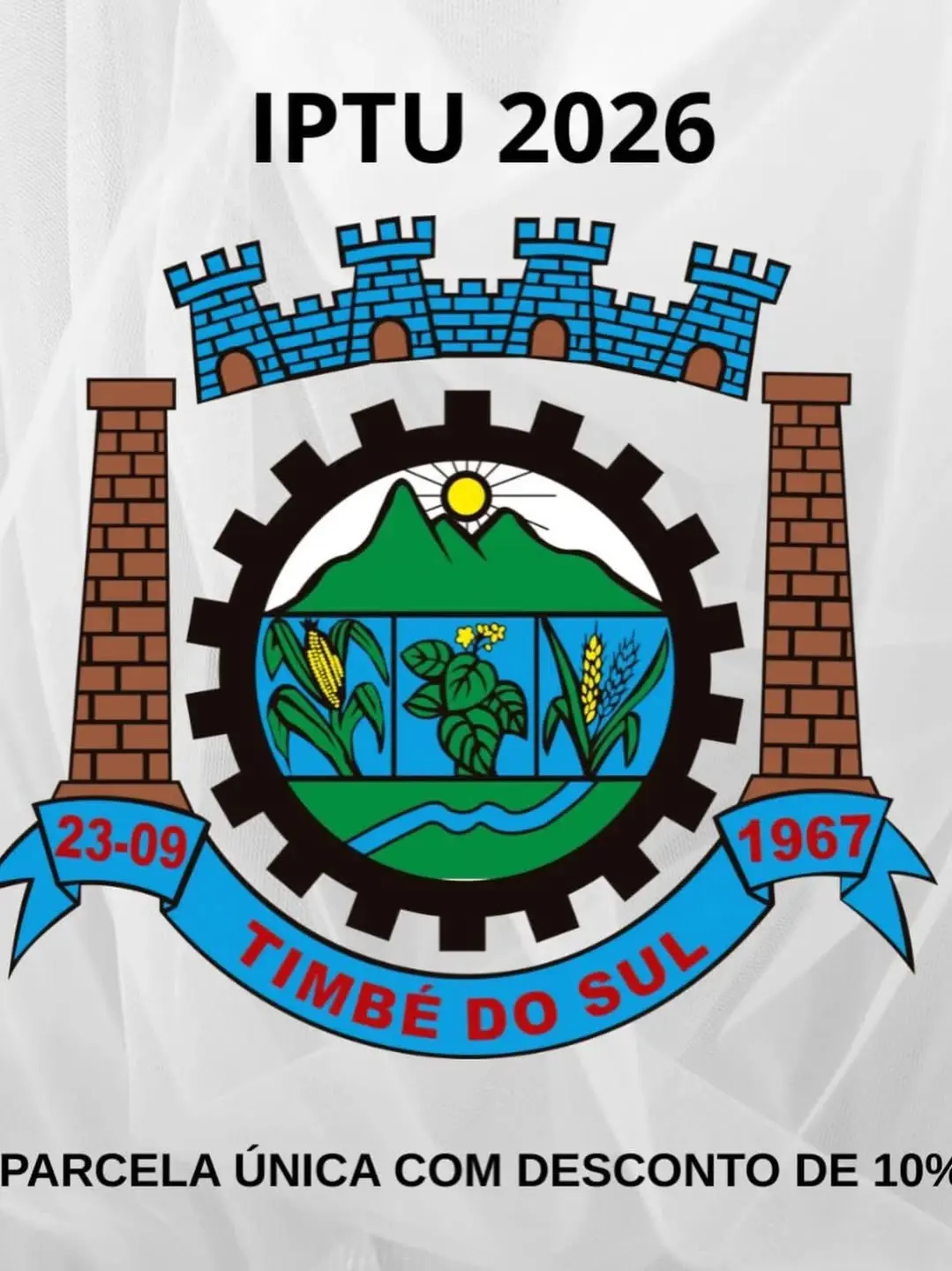 IPTU 2026 em Timbé do Sul: Desconto de 10% para Pagamento em Cota Única