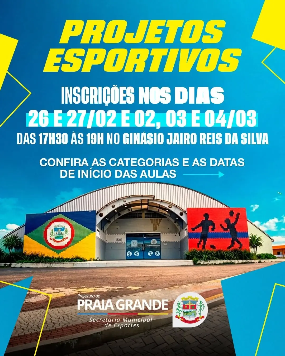 Praia Grande (SC) abre inscrições para projetos esportivos gratuitos em diversas modalidades