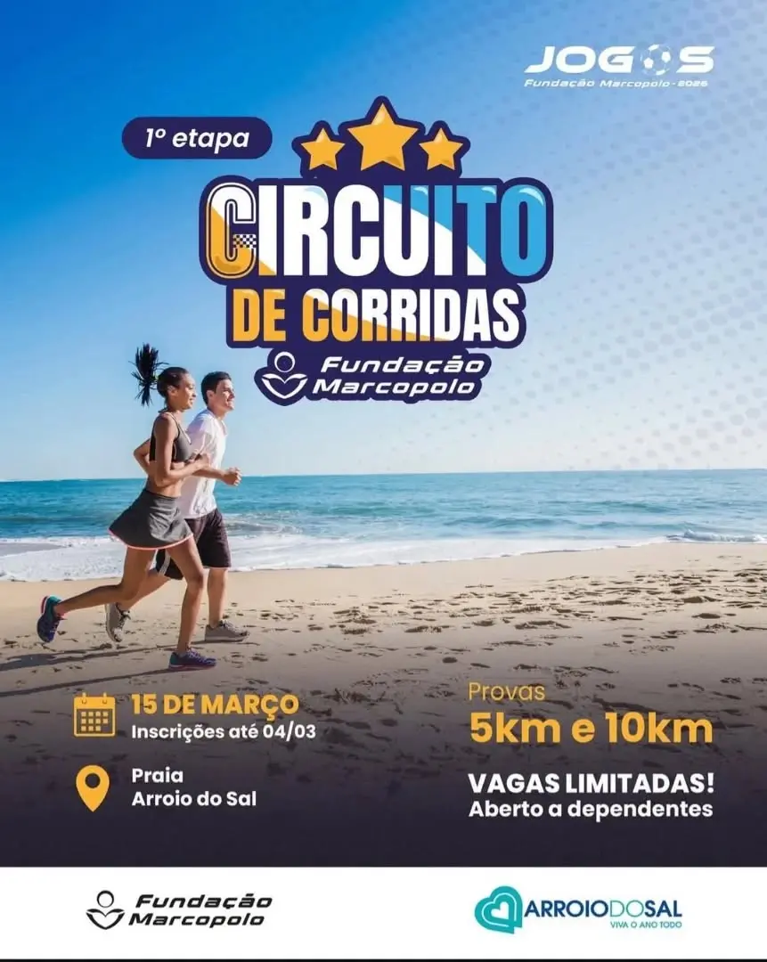 Arroio do Sal promove circuito de corridas Marcopolo aberto à comunidade