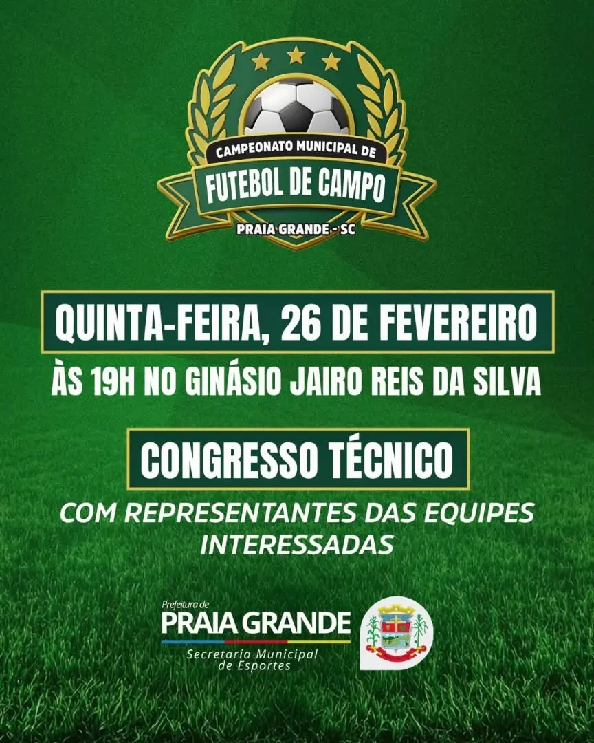 Praia Grande Promove Congresso Técnico do Campeonato Municipal de Futebol de Campo