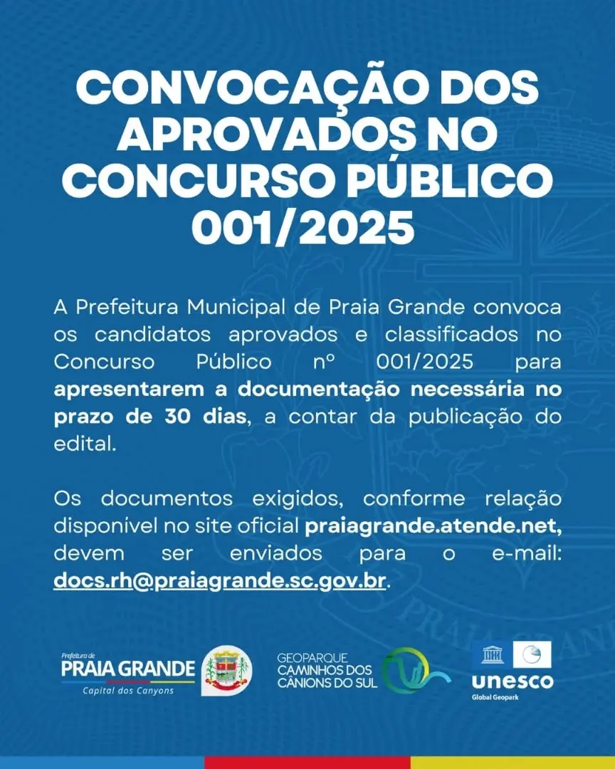 Concurso Público em Praia Grande (SC): Candidatos Convocados para Entrega de Documentos