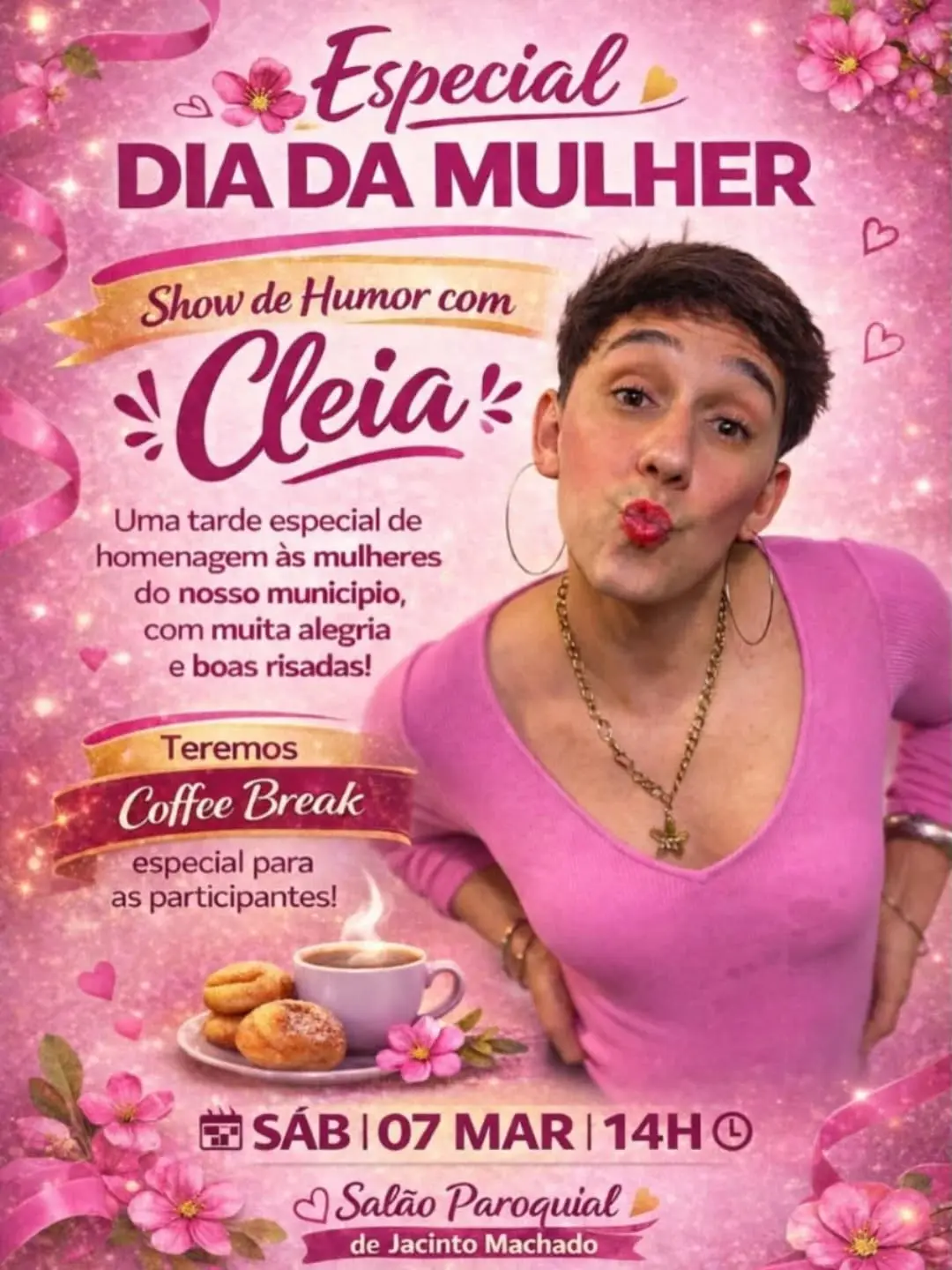 Jacinto Machado Celebra o Dia da Mulher com Show de Humor e Homenagens