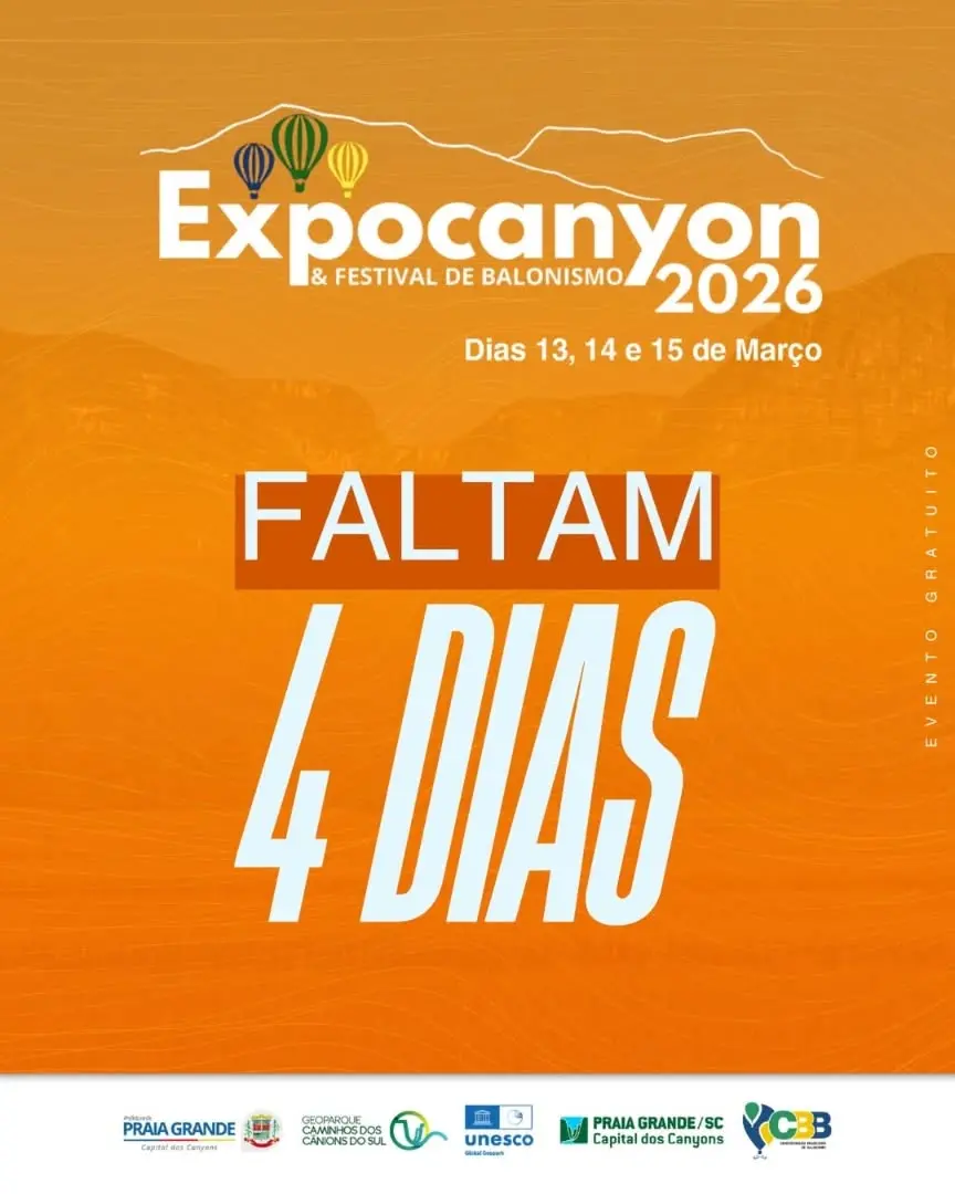 Praia Grande se prepara para a Expocanyon & Festival de Balonismo 2026