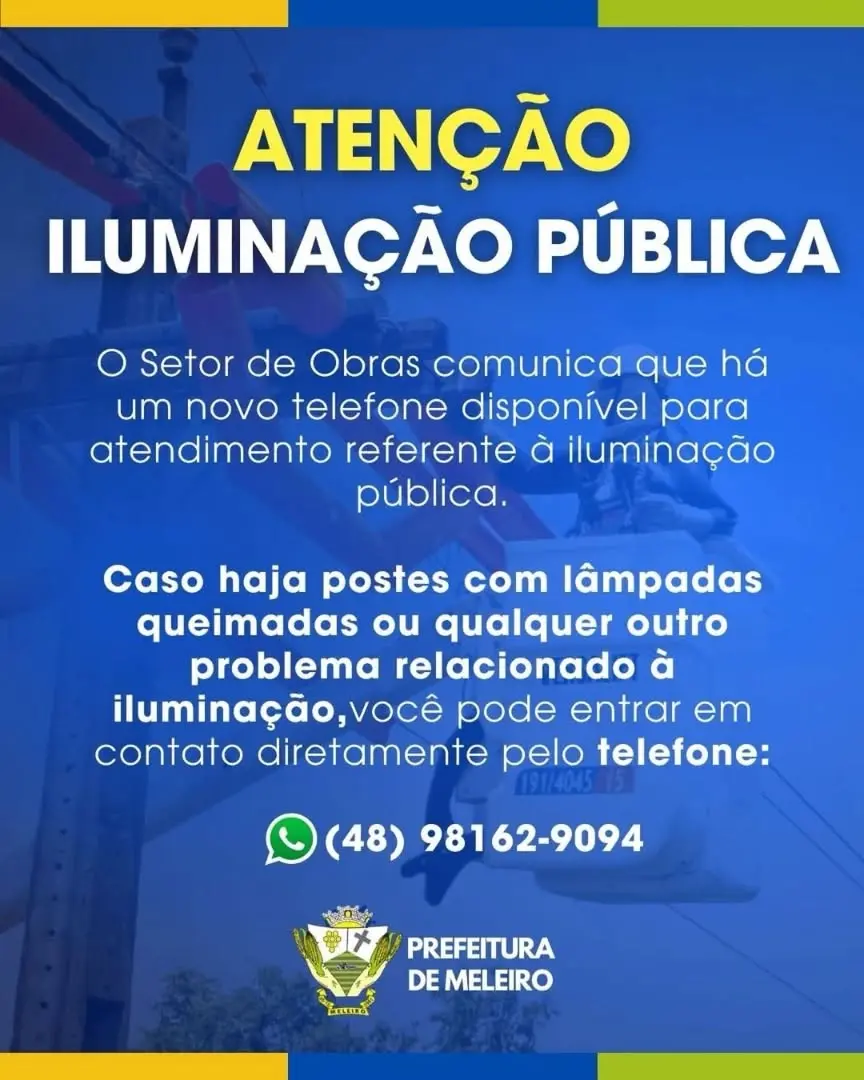 Iluminação Pública em Meleiro: Prefeitura Disponibiliza Novo Canal de Atendimento