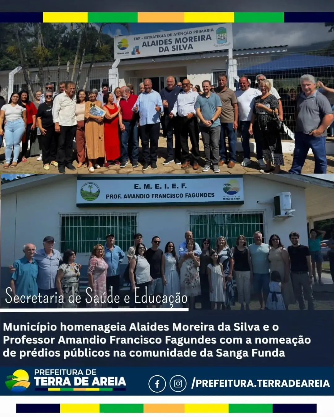 Terra de Areia homenageia Alaides Moreira da Silva e Amândio Francisco Fagundes