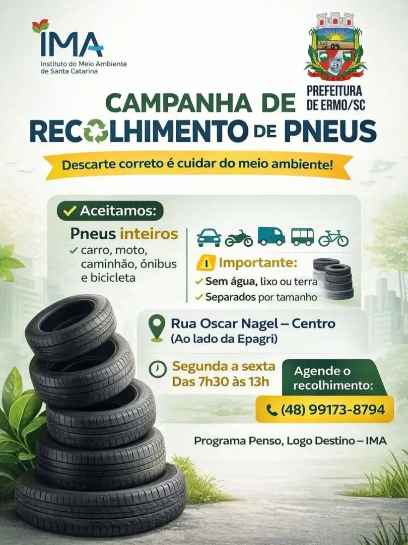 Ermo Realiza Campanha de Recolhimento de Pneus para Combater a Dengue e Preservar o Meio Ambiente