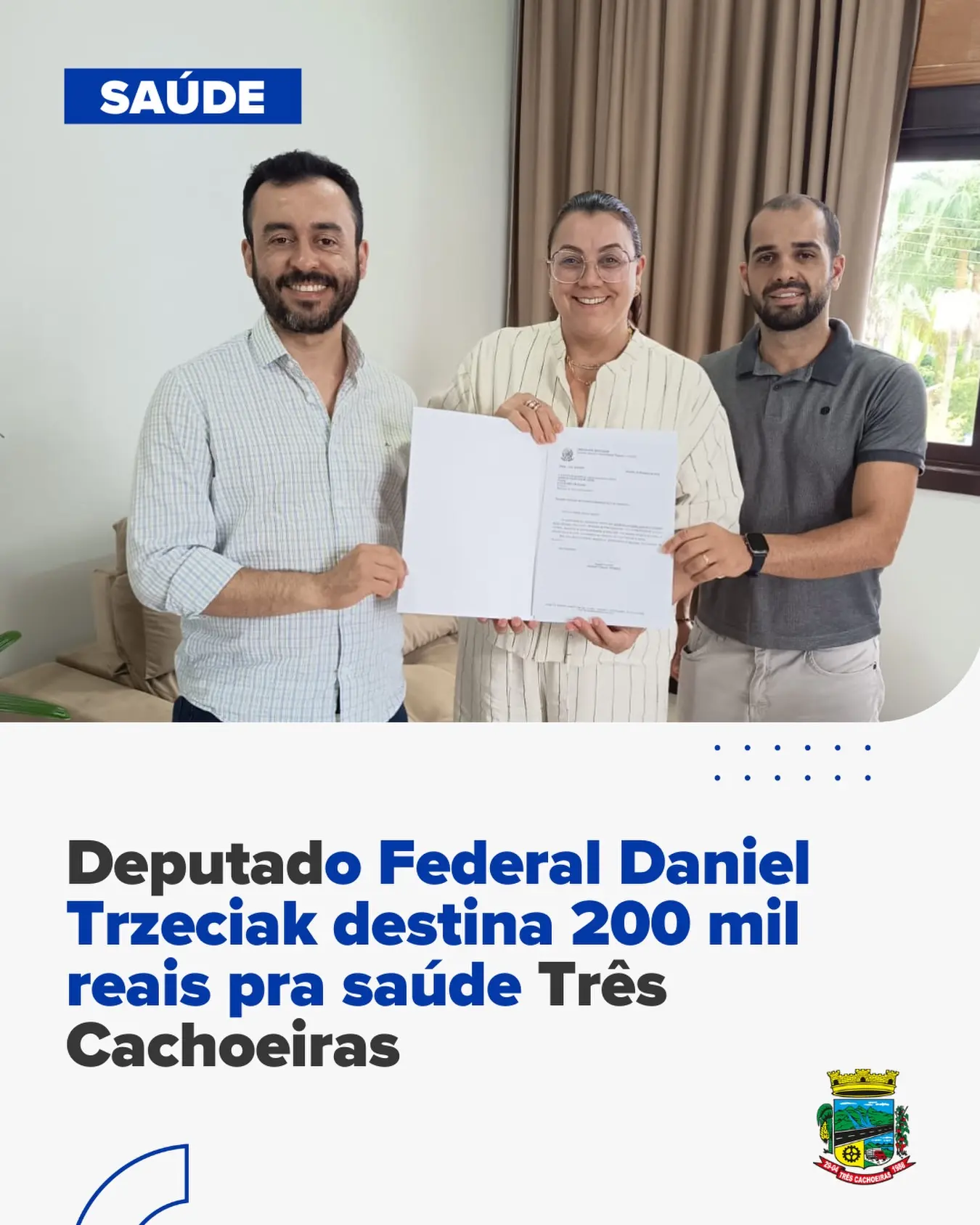 Três Cachoeiras Reforça Saúde com Emenda Parlamentar de R$ 200 Mil