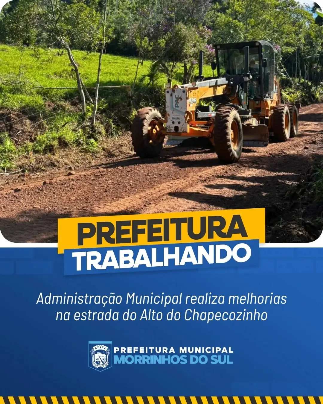 Morrinhos do Sul Melhora Estrada do Alto do Chapecozinho para Impulsionar Agricultura