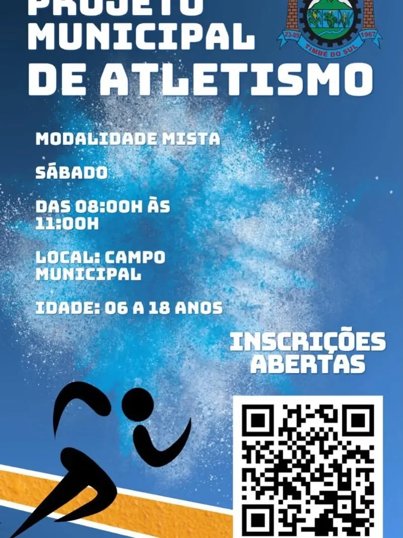 Timbé do Sul Abre Inscrições para Projeto Municipal de Atletismo para Jovens