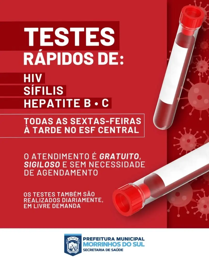 Morrinhos do Sul amplia acesso a testes de HIV, sífilis e hepatites B e C