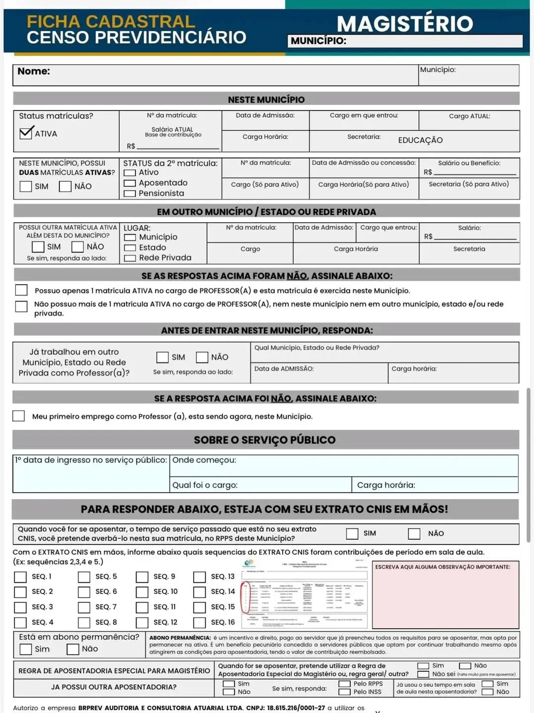 Censo Previdenciário 2026 em Terra de Areia: Recadastramento Obrigatório para Servidores