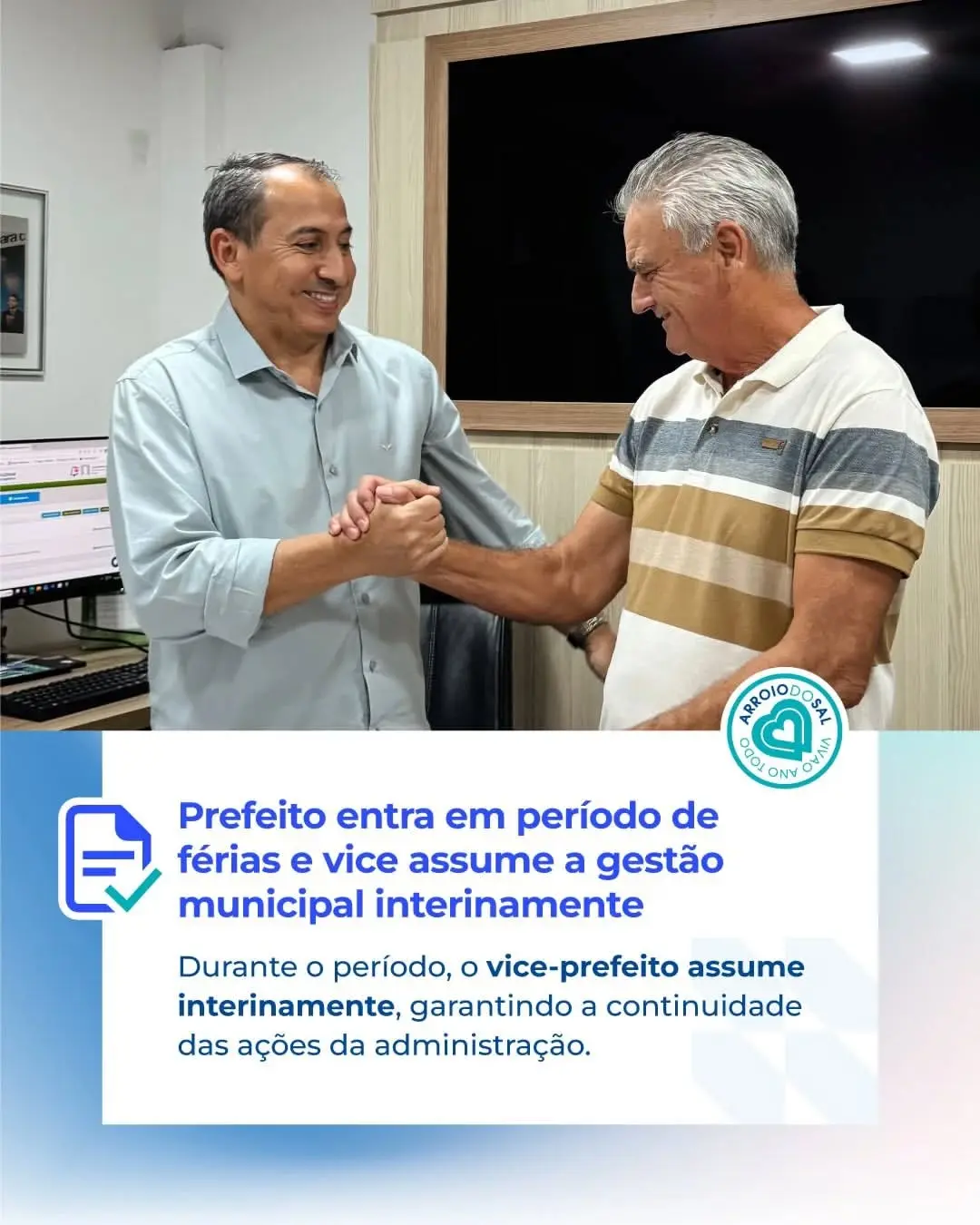 Arroio do Sal: Prefeito Luciano Pinto Sai de Férias e Vice-Prefeito Assume