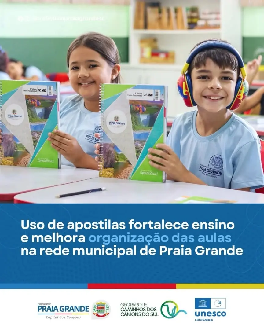 Apostilas Fortalecem Ensino e Organização nas Escolas Municipais de Praia Grande