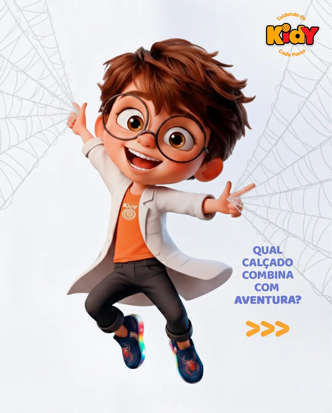 Tênis Aranha Kidy: A Aventura Iluminada nos Pés da Criançada!