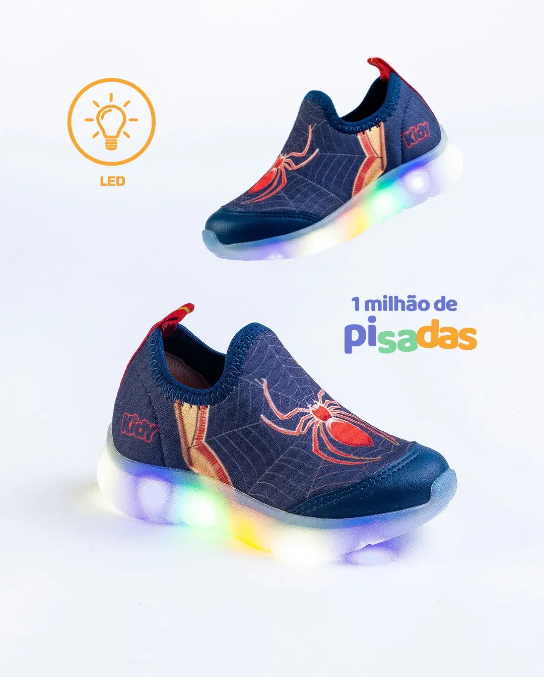 Tênis Aranha Kidy: A Aventura Iluminada nos Pés da Criançada!