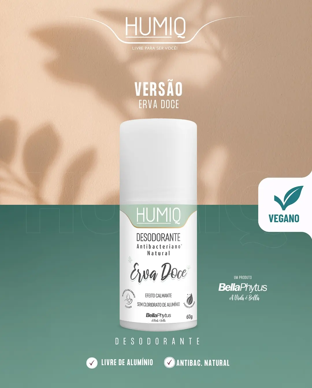 Humiq: Descubra o Desodorante Natural da BellaPhytus Livre de Alumínio! - Image