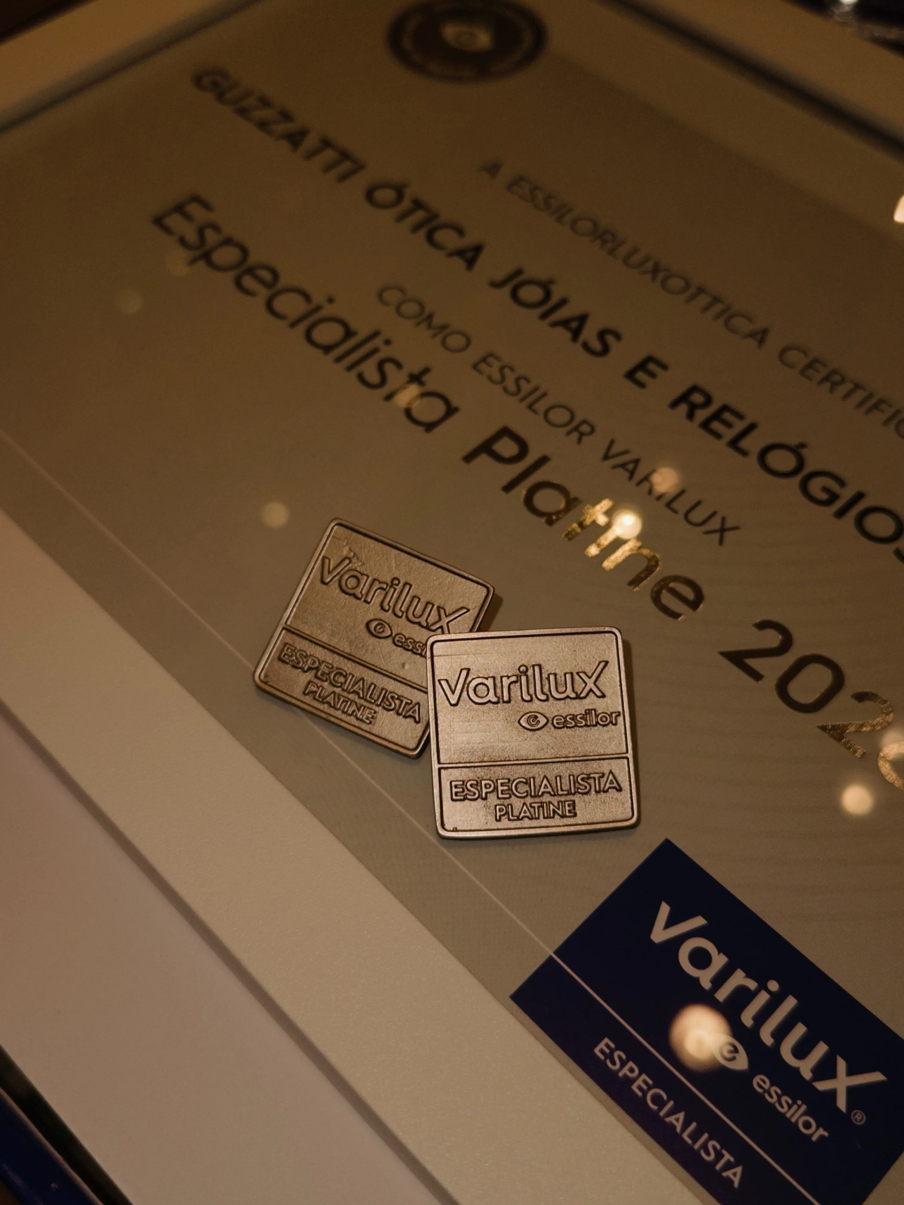 Guzzatti Conquista Placas Essilor Especialista Platine e Select: Excelência em Ótica Reconhecida
