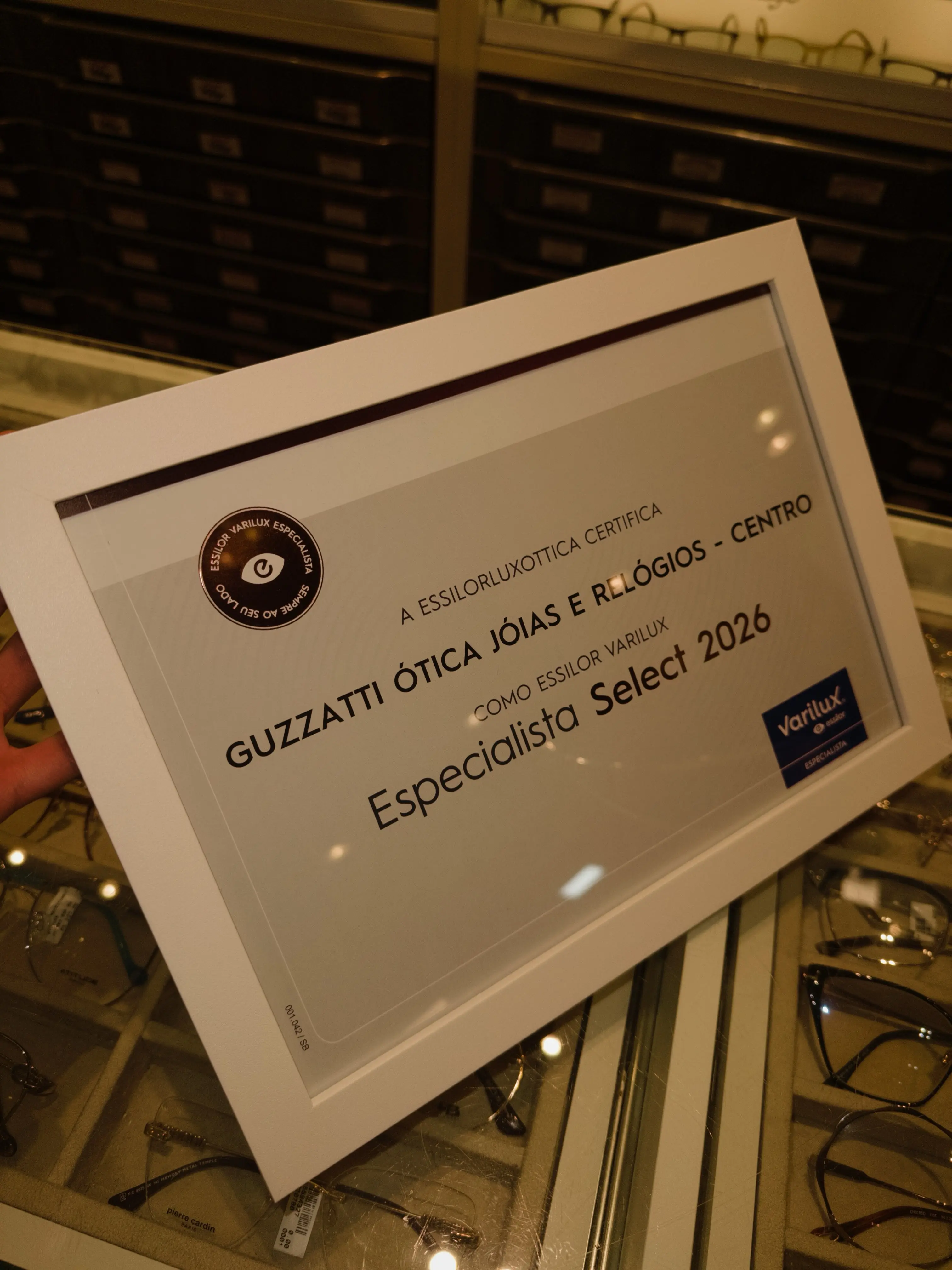 Guzzatti Conquista Placas Essilor Especialista Platine e Select: Excelência em Ótica Reconhecida