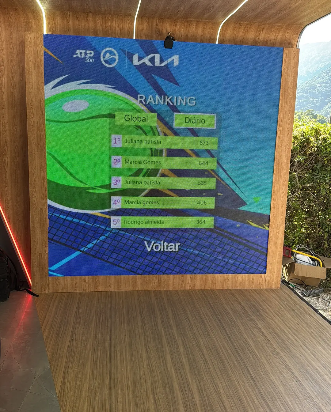 Tecnologia de Ponta no Rio Open: Painel de LED da [Nome da Empresa] Ilumina o Stand da Kia!